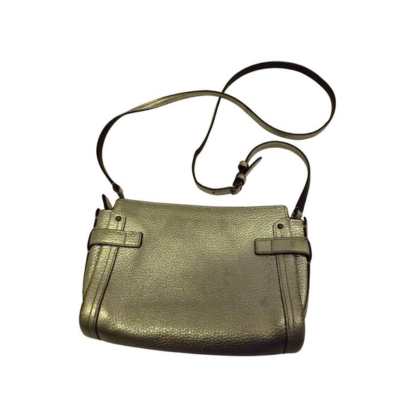 Coach Metallic Swagger Clutch Crossbody Bag Silver Secure Turnlock Closure - Picture 2 of 15